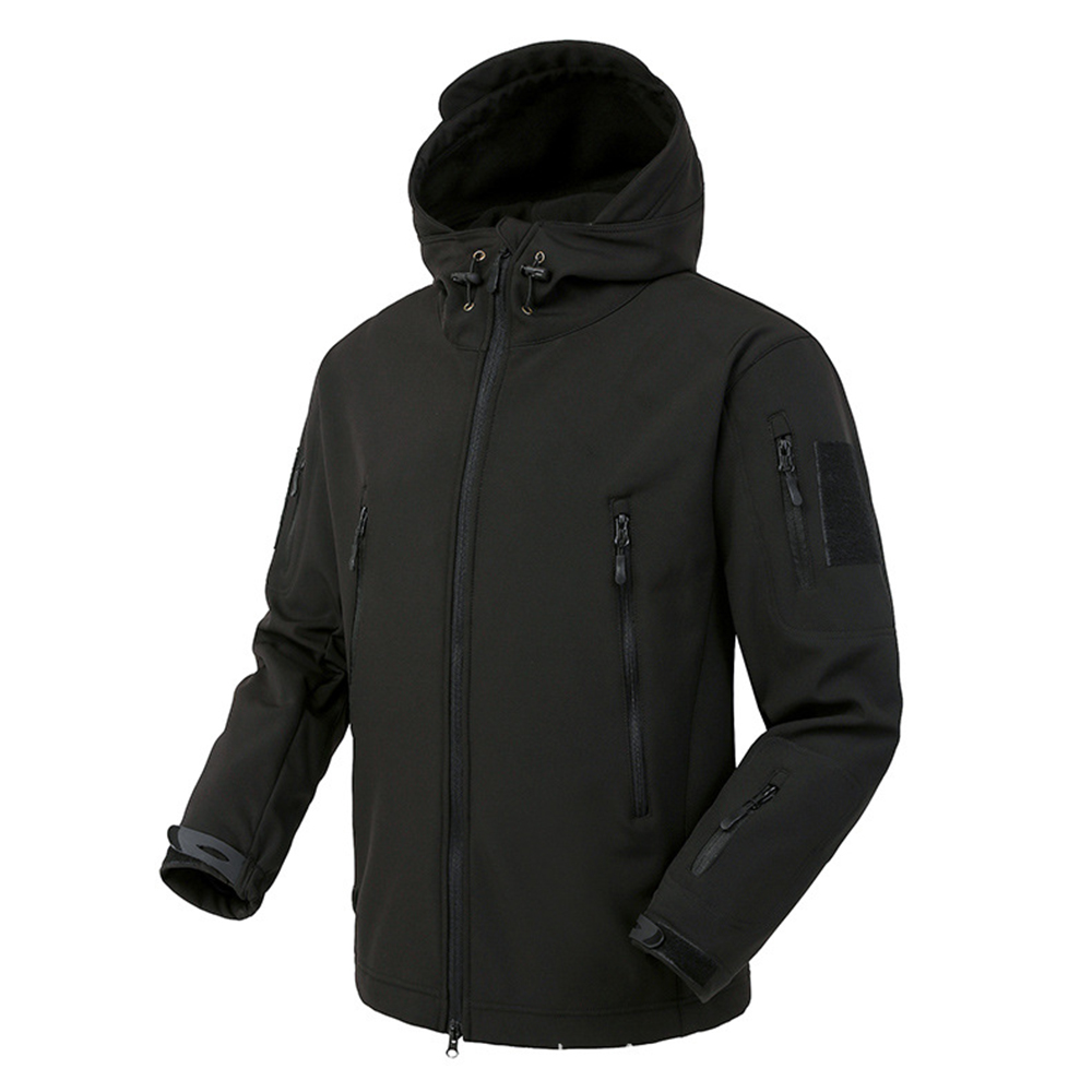 Windproof Jacket Softshell - オートバイソフトシェルジャケット男性用戦術防風防水ジャケットアウトドアアーミージャケットメンズフード付きコート