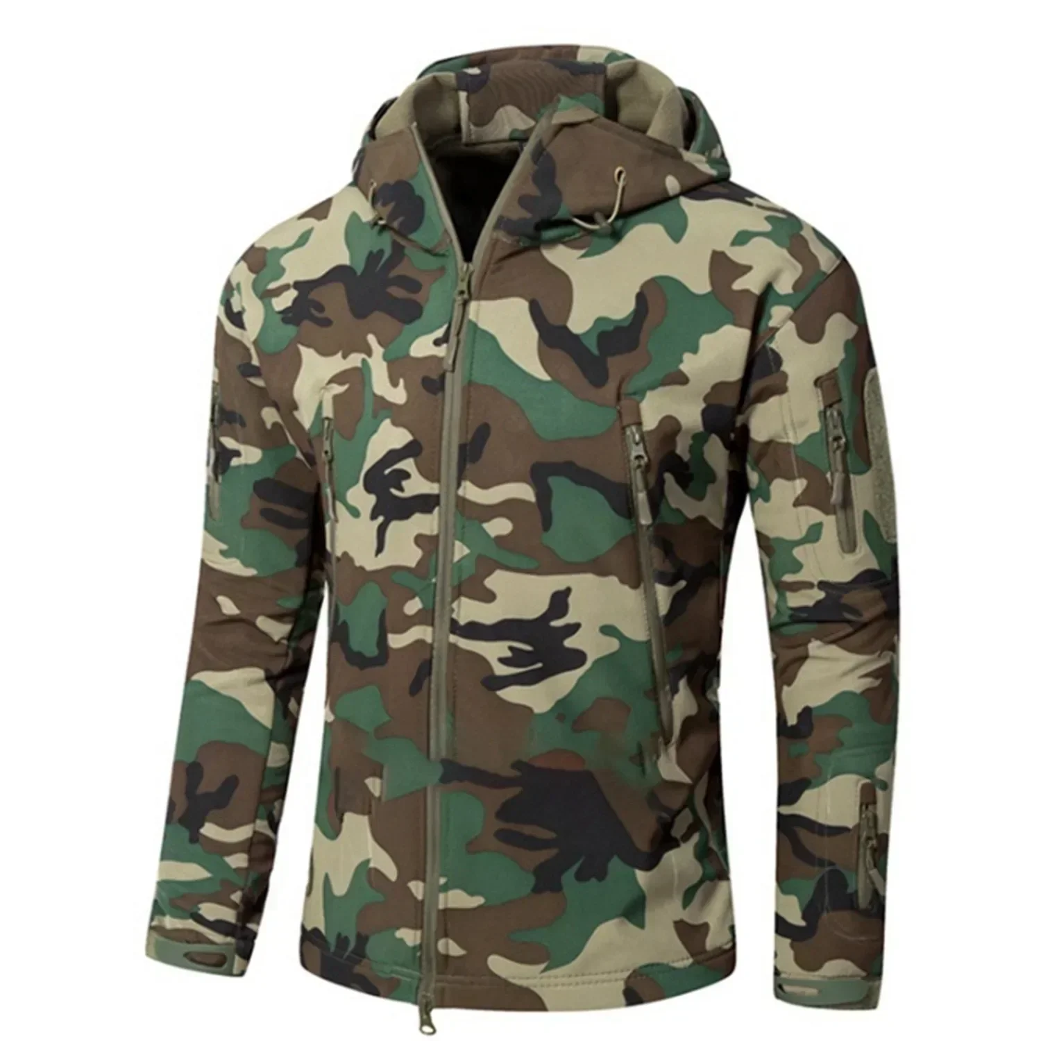 Windproof Jacket Softshell - 新しいハイキングジャケット秋メンズ迷彩フリースジャケット戦術的な服 2024 男性迷彩ウインドブレーカー