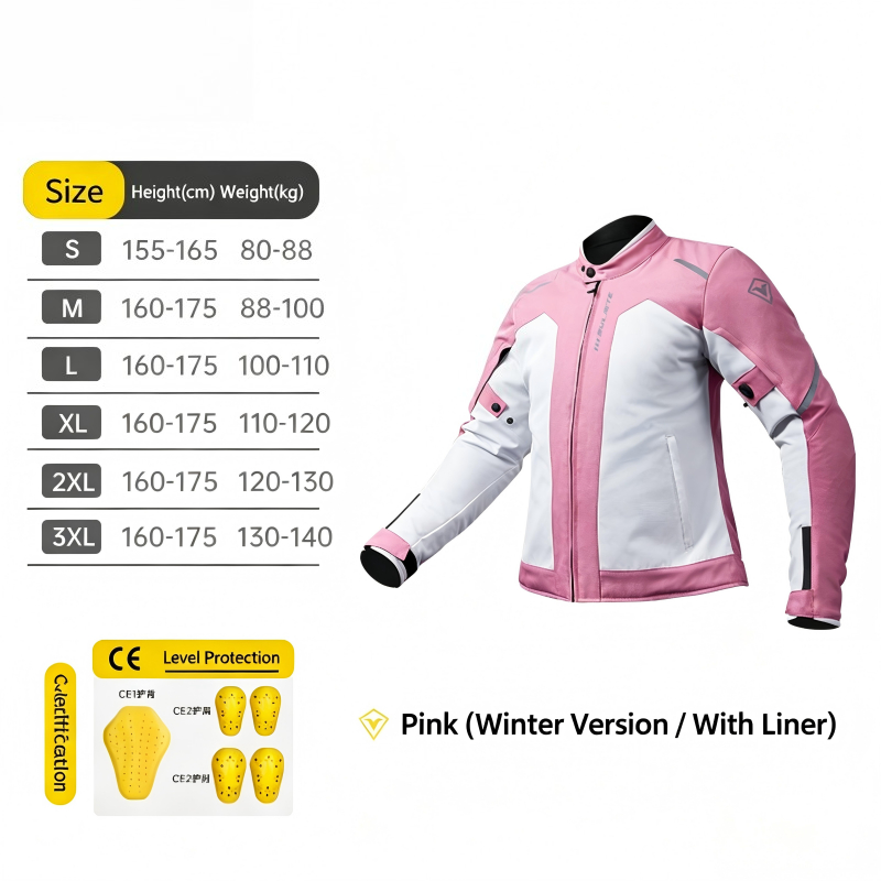 Winter Clothing Articles - 冬のオートバイジャケット女性防水防風モトレーシングコート CE 取り外し可能な暖かいインナーライナー落下防止反射ジャケット
