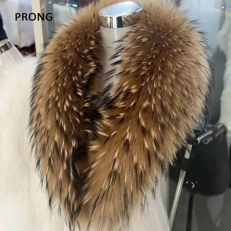 Winter Clothing Color - 天然アライグマの毛皮の襟,女性用,本物の毛皮のスカーフ,豪華なネックウォーマー,毛皮のショール,ラップスカーフ,男性用コート,ジャケット,毛皮の襟,冬
