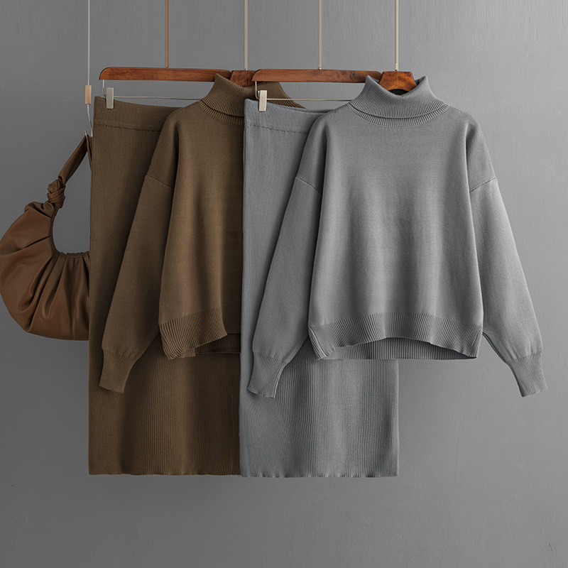 Winter Clothing Sales - 女性用ニットルーズセーターとロングスカートスーツ,2ピースセット,エレガントな服装,カジュアルウェア,新しいファッション,秋冬