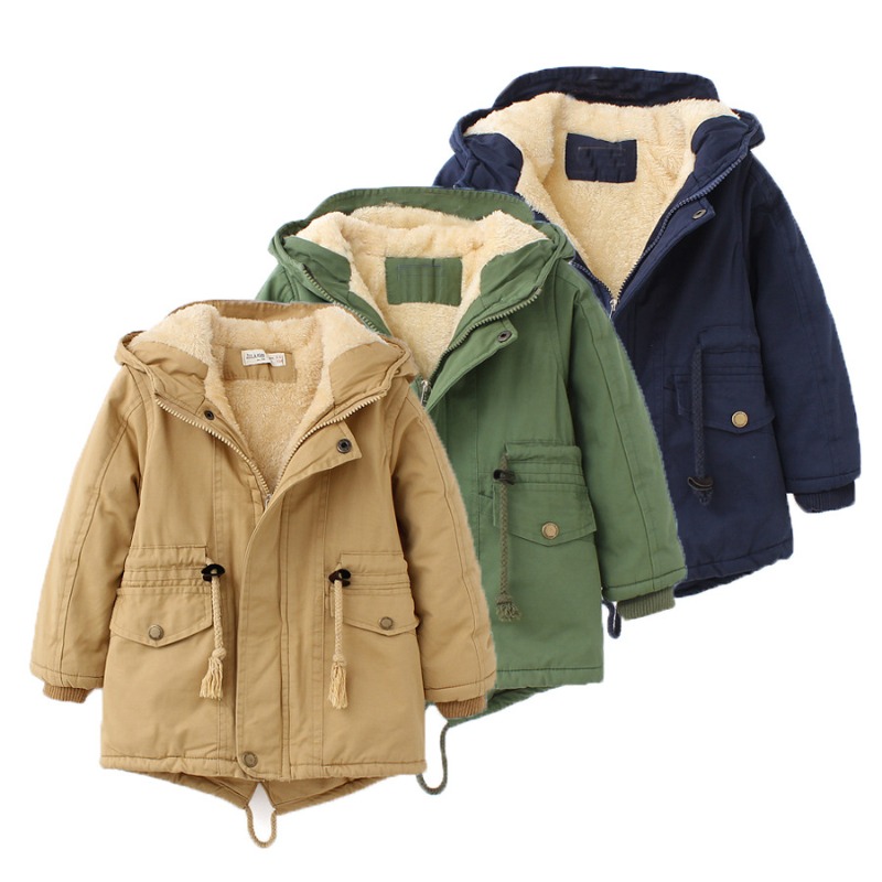 Winter Clothing For Toddlers - 冬の子供服プラスベルベット厚み暖かいジャケット女の子のためのカジュアルジッパー男の子上着固体多用途子供服