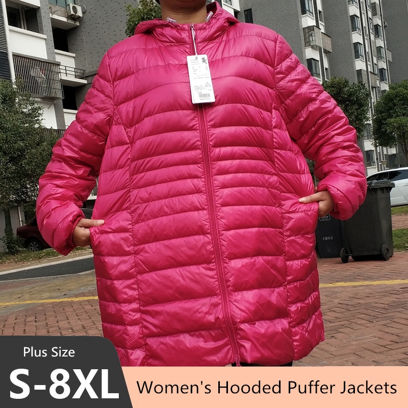 Winter Clothing Color - プラスサイズ 5XL 6XL 7XL 女性のフード付きパファージャケット 2023