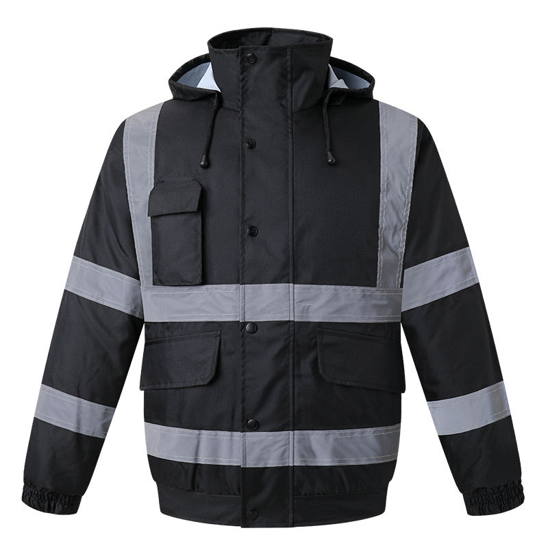 Winter Clothing Articles - メンズハイビジブルパッチワークボンバージャケット、防水、反射、作業用アウト、冬服、hiビス