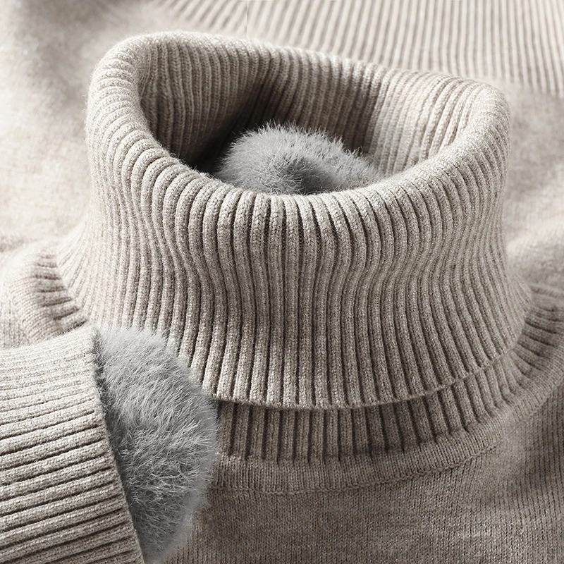 Winter Clothing Trends - スウェットウェアメンズ抗ピリング高品質ニットタートルネックセータースリムフィット長袖プルオーバー無地トレンド男性服