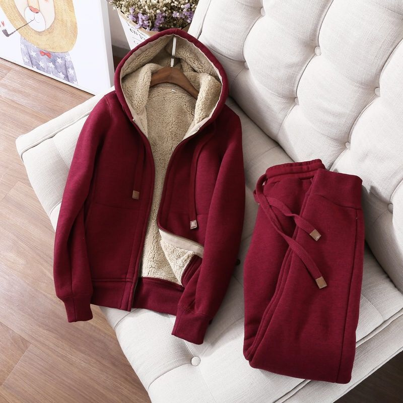 秋冬トレーナースウェットパンツツーピーススーツ女性フリース厚 - Winter Clothing Sales のレビューと価格
