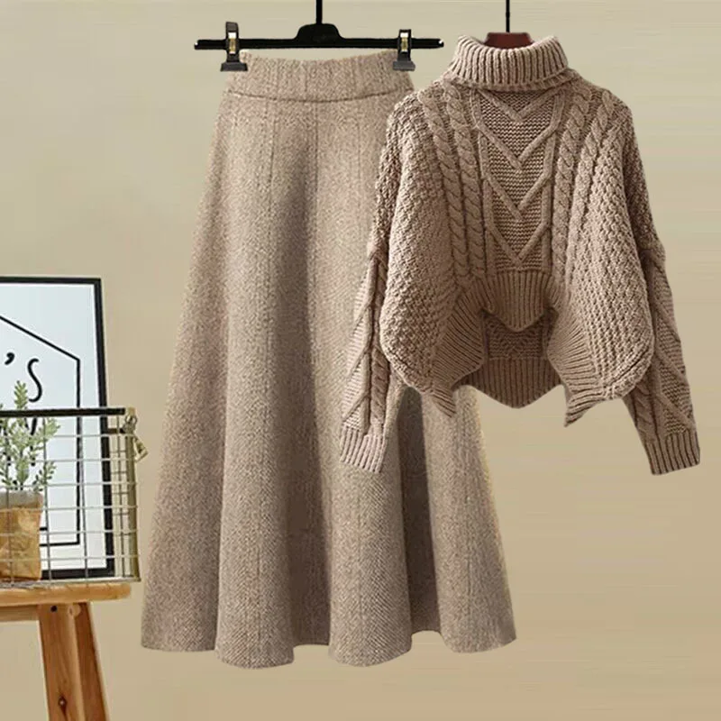 女性用ポロタートルネックニットセーターセット,スリミングスカ - Winter Clothing Sales のレビューと価格