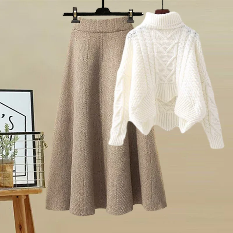 女性用ポロタートルネックニットセーターセット,スリミングスカ - Winter Clothing Sales のレビューと価格