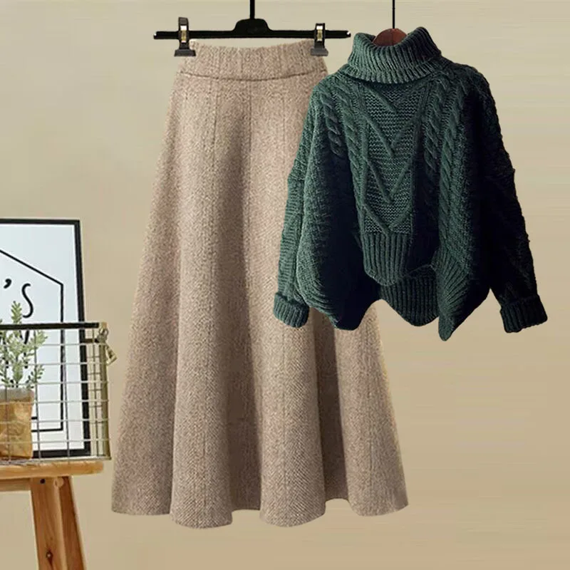 女性用ポロタートルネックニットセーターセット,スリミングスカ - Winter Clothing Sales のレビューと価格