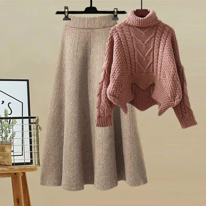 女性用ポロタートルネックニットセーターセット,スリミングスカ - Winter Clothing Sales のレビューと価格