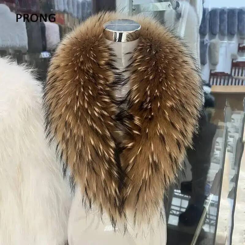 天然アライグマの毛皮の襟,女性用,本物の毛皮のスカーフ,豪華 - Winter Clothing Color のレビューと価格