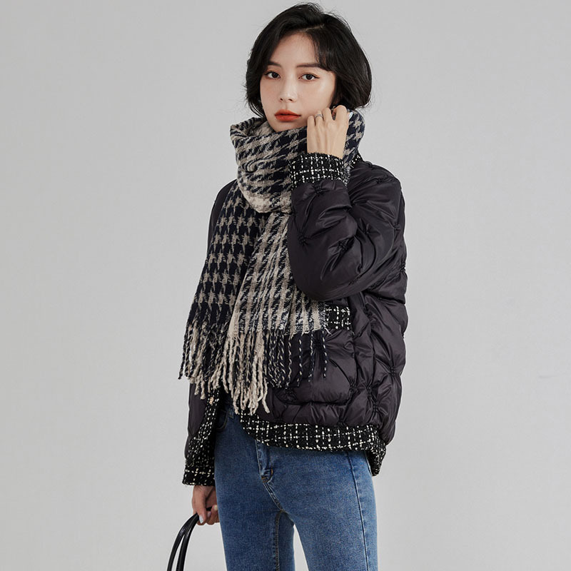 秋冬ダウンジャケット V ネックパッチワーク軽量ホワイトダッ - Winter Clothing Trends のレビューと価格