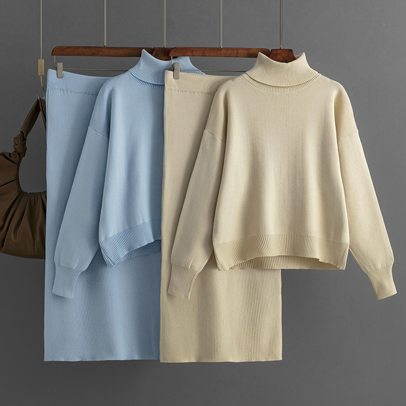 女性用ニットルーズセーターとロングスカートスーツ,2ピースセ - Winter Clothing Sales のレビューと価格