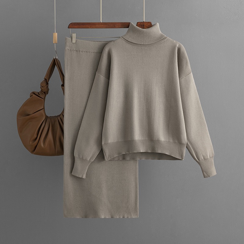 女性用ニットルーズセーターとロングスカートスーツ,2ピースセ - Winter Clothing Sales のレビューと価格