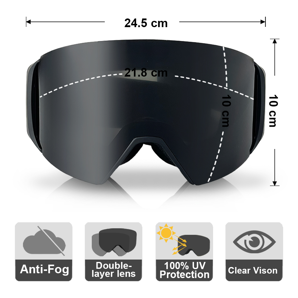 プロのスキーメガネ男性女性防曇円筒形スノースキーゴーグル U - Snow Goggle Uv のレビューと価格
