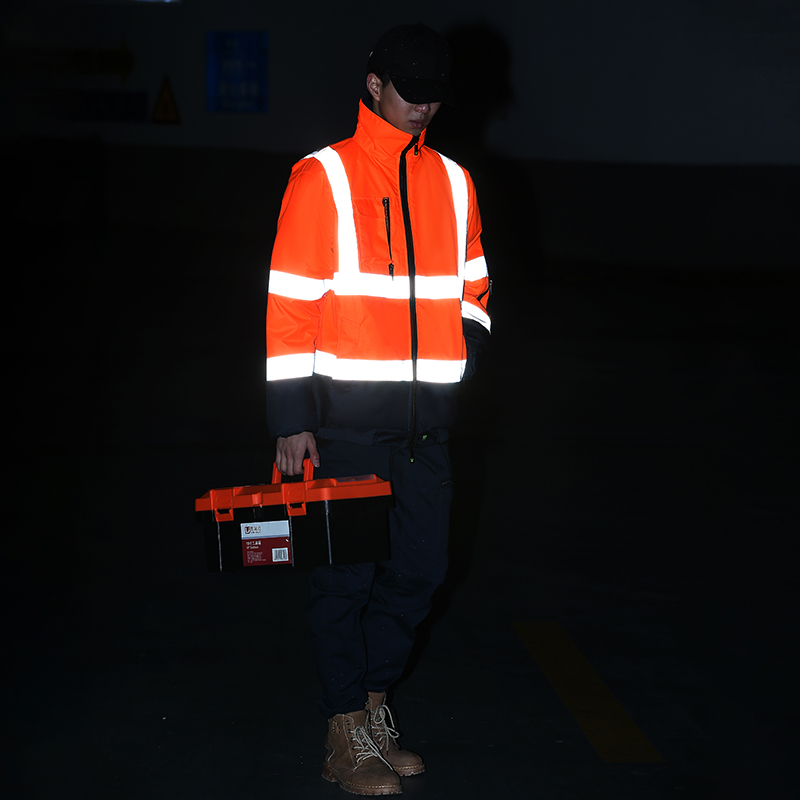 男性用冬ジャケット,3M反射ストライプ,作業服,厚手のコット - Winter Clothing Articles のレビューと価格