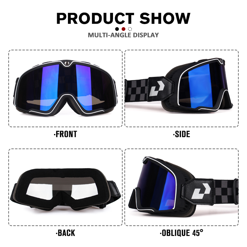 オートバイの革のフロントガラス,レトロスキーゴーグル,atv - Snow Goggle Uv のレビューと価格