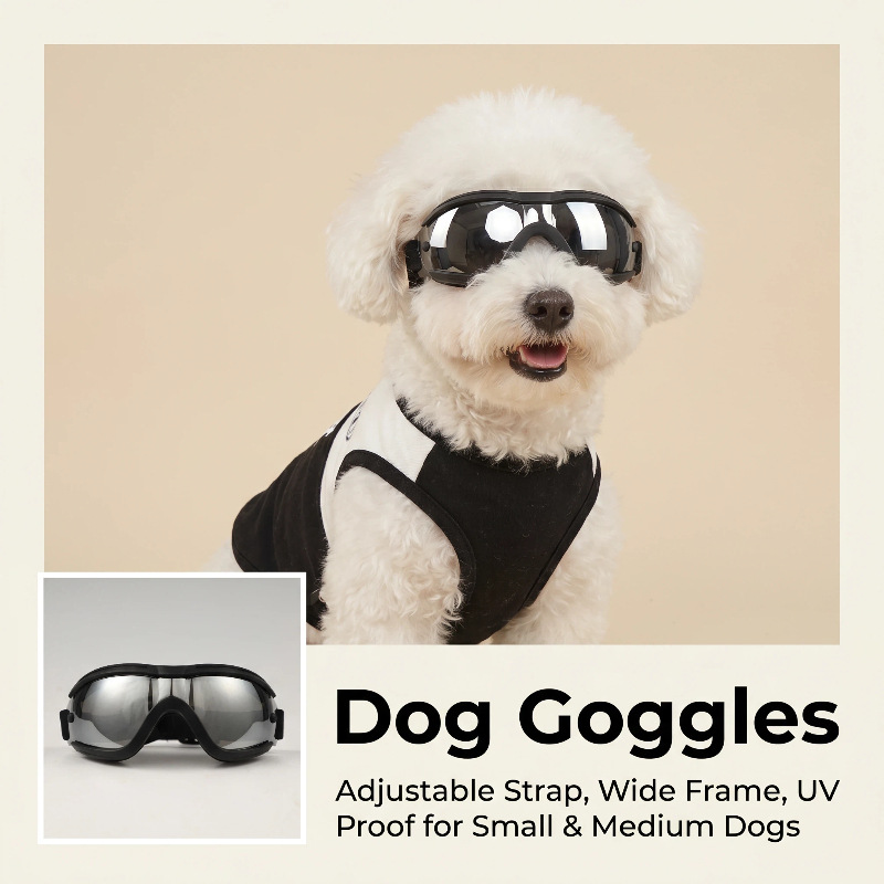 調節可能な TPU 犬用サングラス UV 保護小型ペット用ゴ - Snow Goggle Uv のレビューと価格
