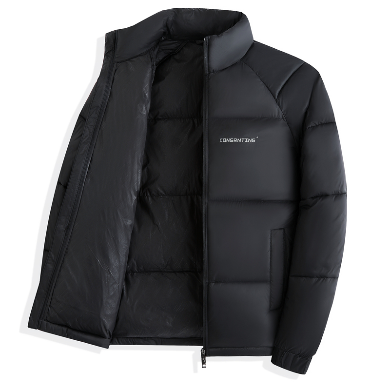 高品質メンズジャケットスタンドアップカラージッパープリント綿 - Winter Clothing Trends のレビューと価格