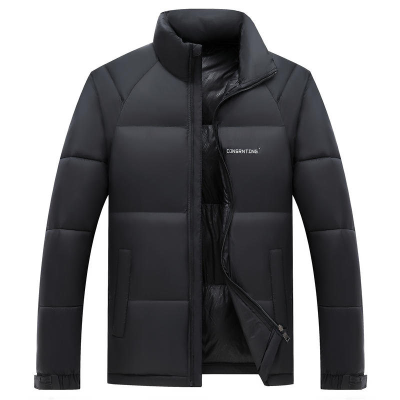 高品質メンズジャケットスタンドアップカラージッパープリント綿 - Winter Clothing Trends のレビューと価格