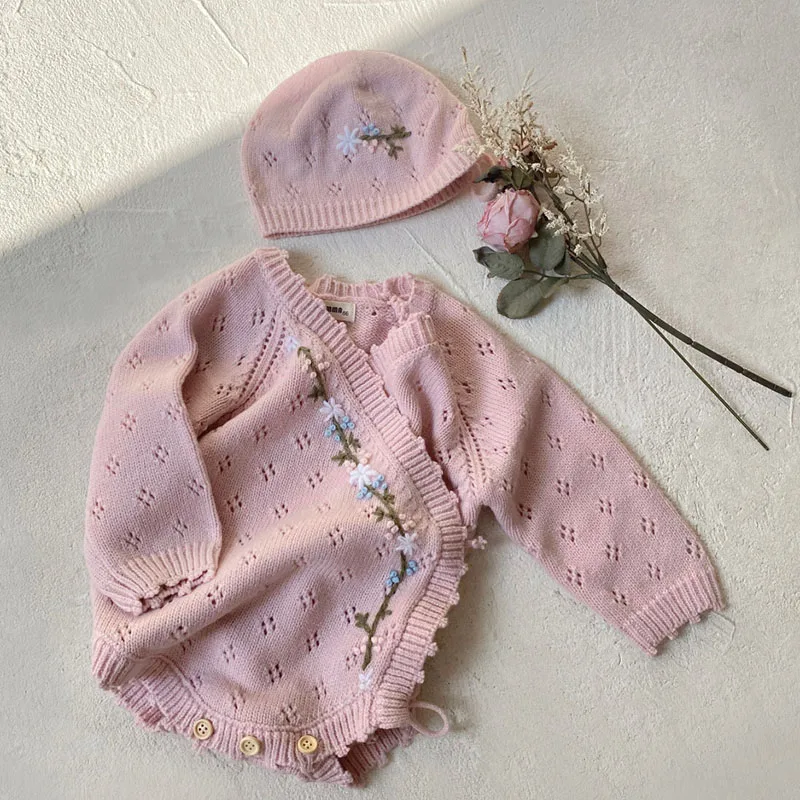 2024 新しい秋冬幼児女の赤ちゃんニットロンパース + 帽 - Winter Clothing For Toddlers のレビューと価格