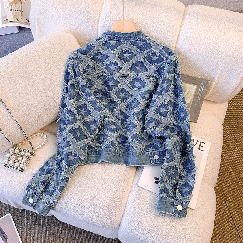 レディースデニムコート ラウンドネックジャケット Y2K ス - Winter Clothing Work のレビューと価格