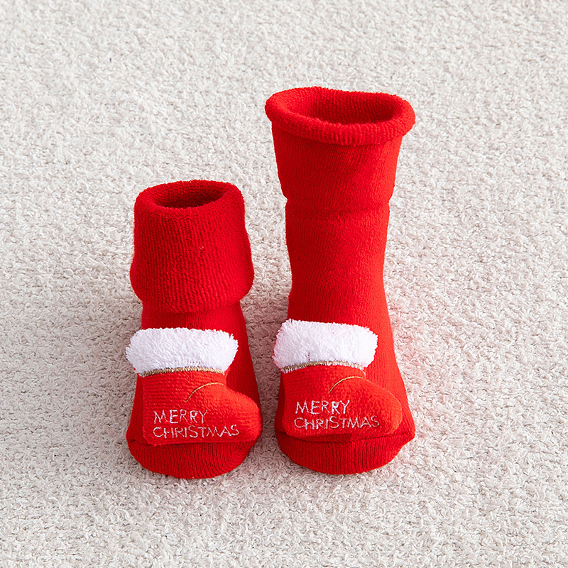 ベビークリスマス靴下新生児綿冬肥厚ショートソックス子供フロア - Winter Clothing For Toddlers のレビューと価格