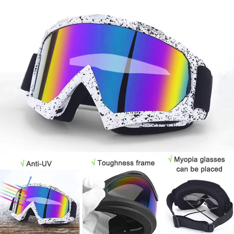 特大サイズのヘルメットゴーグル男性女性モトクロス防風サングラ - Snow Goggle Uv のレビューと価格