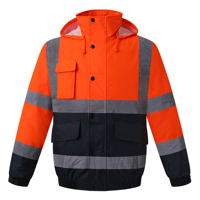 メンズハイビジブルパッチワークボンバージャケット、防水、反射 - Winter Clothing Articles のレビューと価格