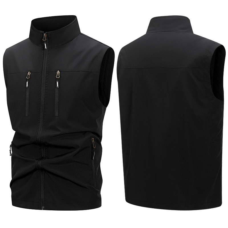 メンズ軽量ソフトシェルベスト ジッパーポケット付き 防風 ノ - Windproof Jacket Softshell のレビューと価格