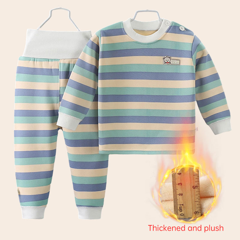 厚みのある暖かいぬいぐるみ子供セット子供服少年少女下着スーツ - Winter Clothing For Toddlers のレビューと価格