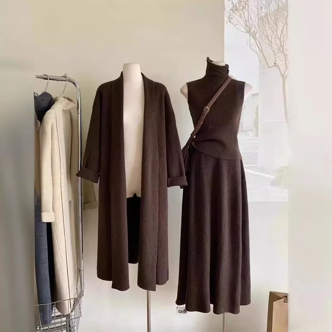 3 点セット女性ロングセーターベスト 2025 ジャンパード - Winter Clothing Sales のレビューと価格