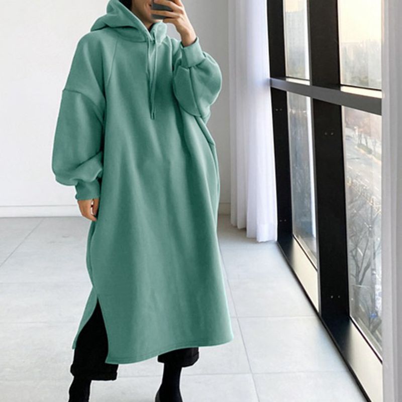 秋冬150KGレディースプラスサイズロングレジャーフード付き - Winter Clothing Color のレビューと価格