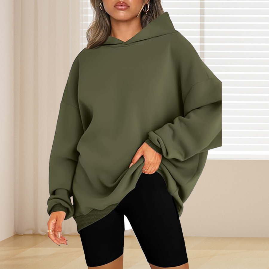 プラスサイズのベーシックソリッドカラーパーカー、カジュアルシ - Winter Clothing Color のレビューと価格
