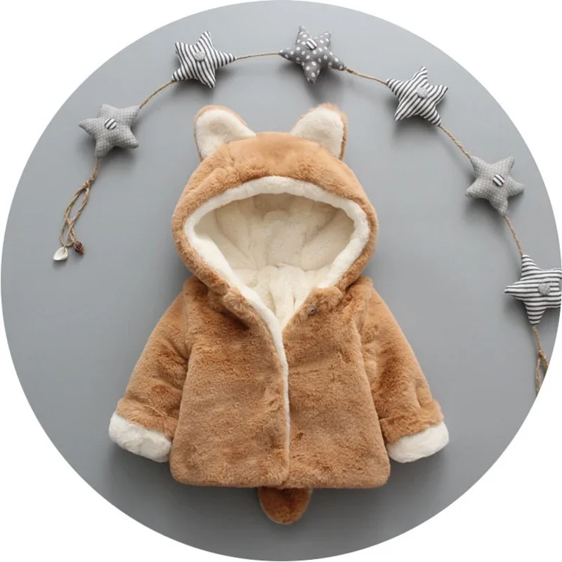 かわいい猫の耳が付いたベビージャケット,小さな女の子のための - Winter Clothing For Toddlers のレビューと価格