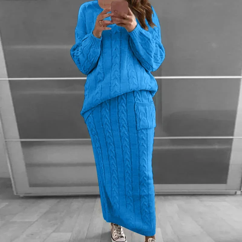 セーター女性セット秋と冬のツーピースセット女性 O ネックニ - Winter Clothing Sales のレビューと価格
