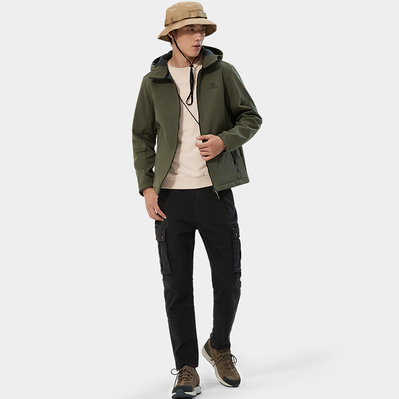 ゴールデンキャメル ハイキングジャケット メンズ ソフトシェ - Windproof Jacket Softshell のレビューと価格