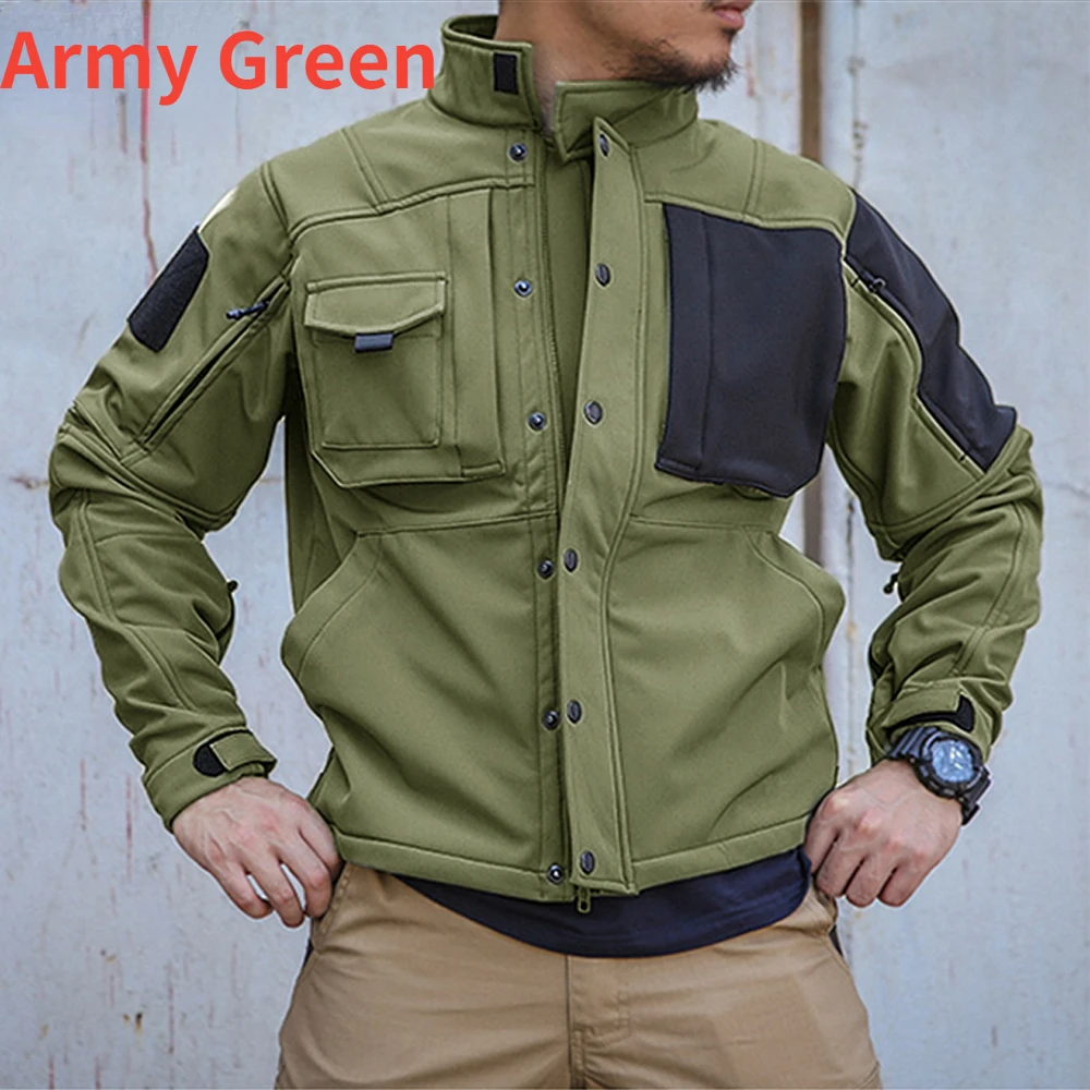 メンズタクティカルセット冬サメ皮ソフトシェル防風防水ジャケッ - Windproof Jacket Softshell のレビューと価格