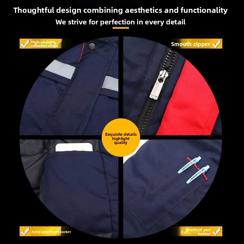 Thiened 冬作業服綿ジャケット反射ストリップ自動車修理 - Winter Clothing Work のレビューと価格