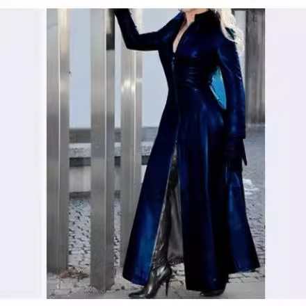 プラスサイズスリムフィットジッパーカラーPUレザージャケット - Winter Clothing Color のレビューと価格